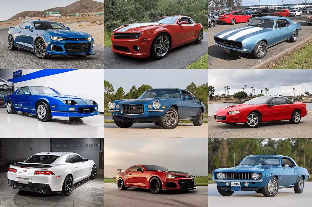 All generations of the Chevy Camaro